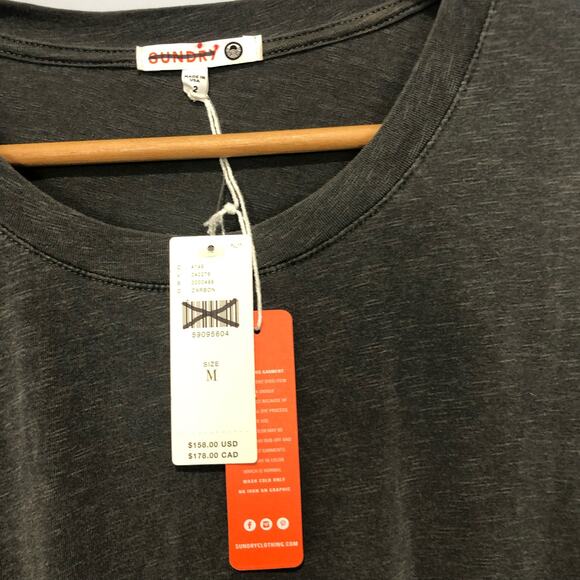 Anthropologie Sundry Puff Sleeve Shirred Dress in Carbon Size M - Picture 5 of 7